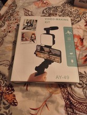 AY-49 Live Broadcast Video Making Kit Black, Tripod, Light, Microphone