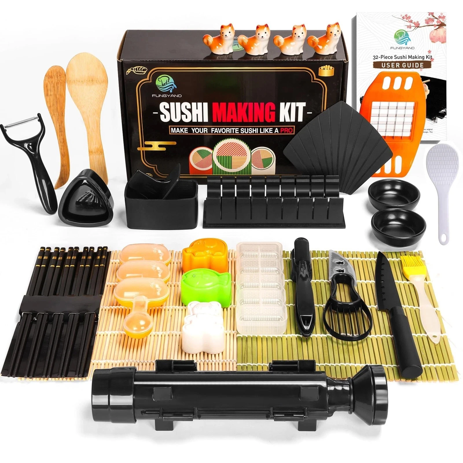 Sushi Making Kit, 32-in-1 Complete Set with Bazooka Roller, Nigiri & Musubi P...
Opens in a new wind