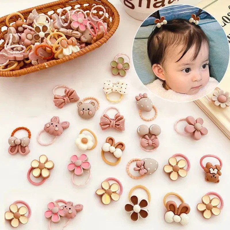 Corbatas para el cabello para niños - 50 piezas lindas bandas de goma de dibu...