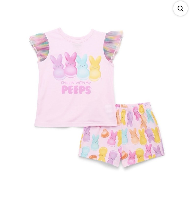 Peeps Girls Pajama Set Size 7/8 Pink