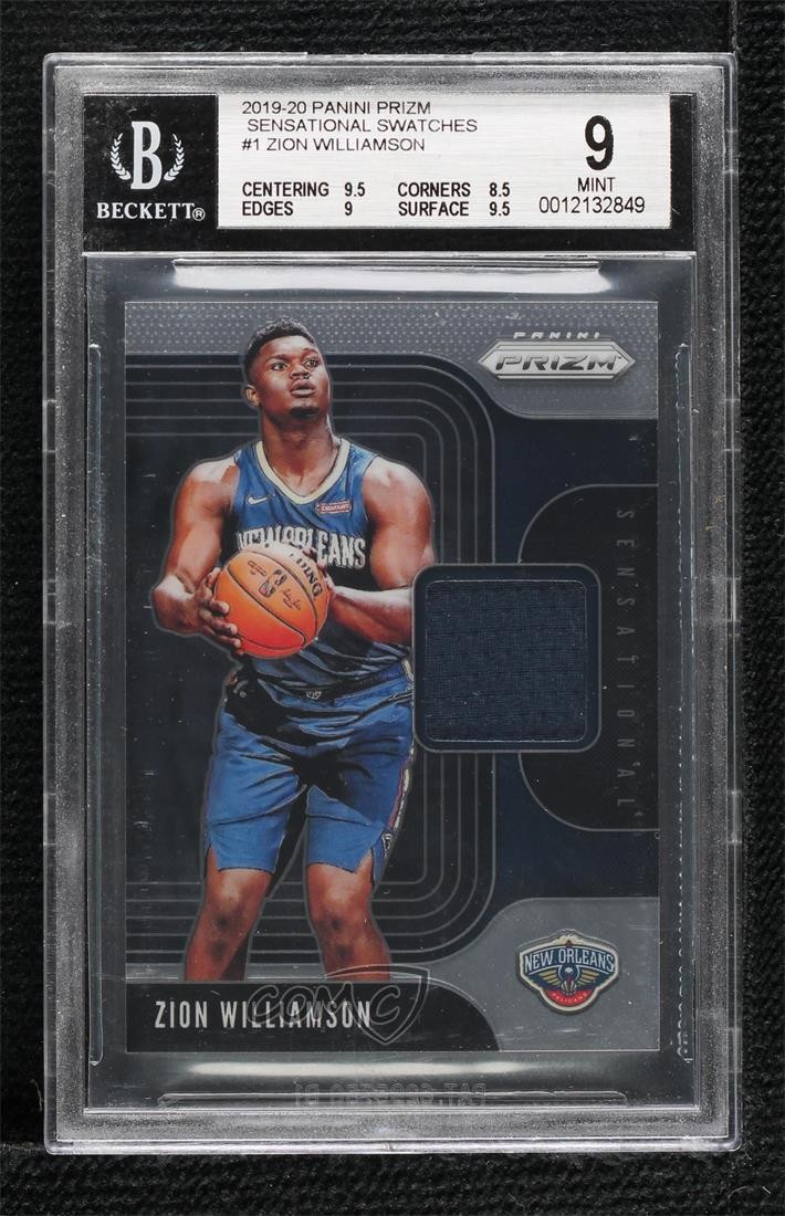 2019 Prizm Sensational Swatches Jersey Zion Williamson BGS 9 MINT Rookie RC uk2