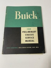Original 1959 Buick Preliminary Chassis Service Shop Manual Book Original 1959 Buick Preliminary Chassis Service Shop Manual Book
