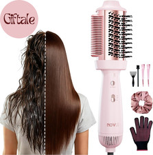 4-In-1 Blow Dryer Brush  Hair Straightener - Ionic Hot Air Styler with Titaniu