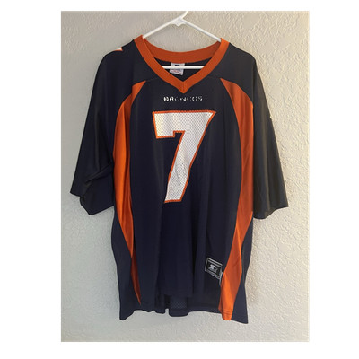 Starter Denver Broncos J. Elway #7 NFL Football Jersey Navy Orange White 52/XL