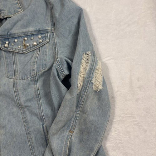 Boom Boom Jeans blu giacca denim manica lunga donna XL invecchiato - Foto 2 di 9