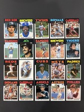 Topps 1986 Baseball Cards. 20 Card Lot. Pack Fresh.