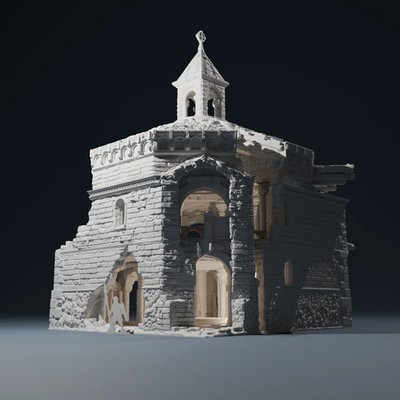 Romanesque Temple Baptistery | Wargame Terrain | 2 Piece | FDM printed