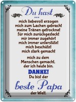 Blechschild 40X30 Cm Danke Du Bis Der Beste Papa Spruch Zitat Deko Geschenk Meta