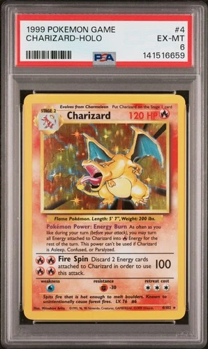 1999 POKEMON GAME #4 CHARIZARD-HOLO PSA 6