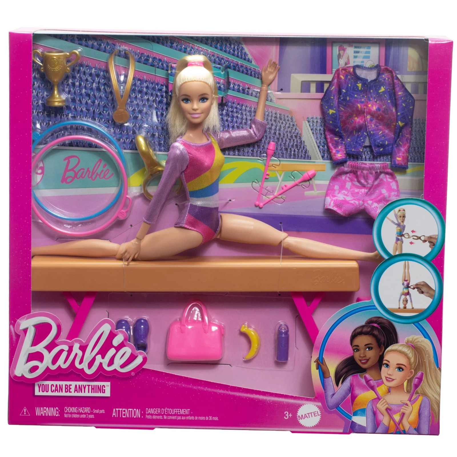 Barbie Gymnastics Playset with Blonde Fashion Doll 10+ Piece Set