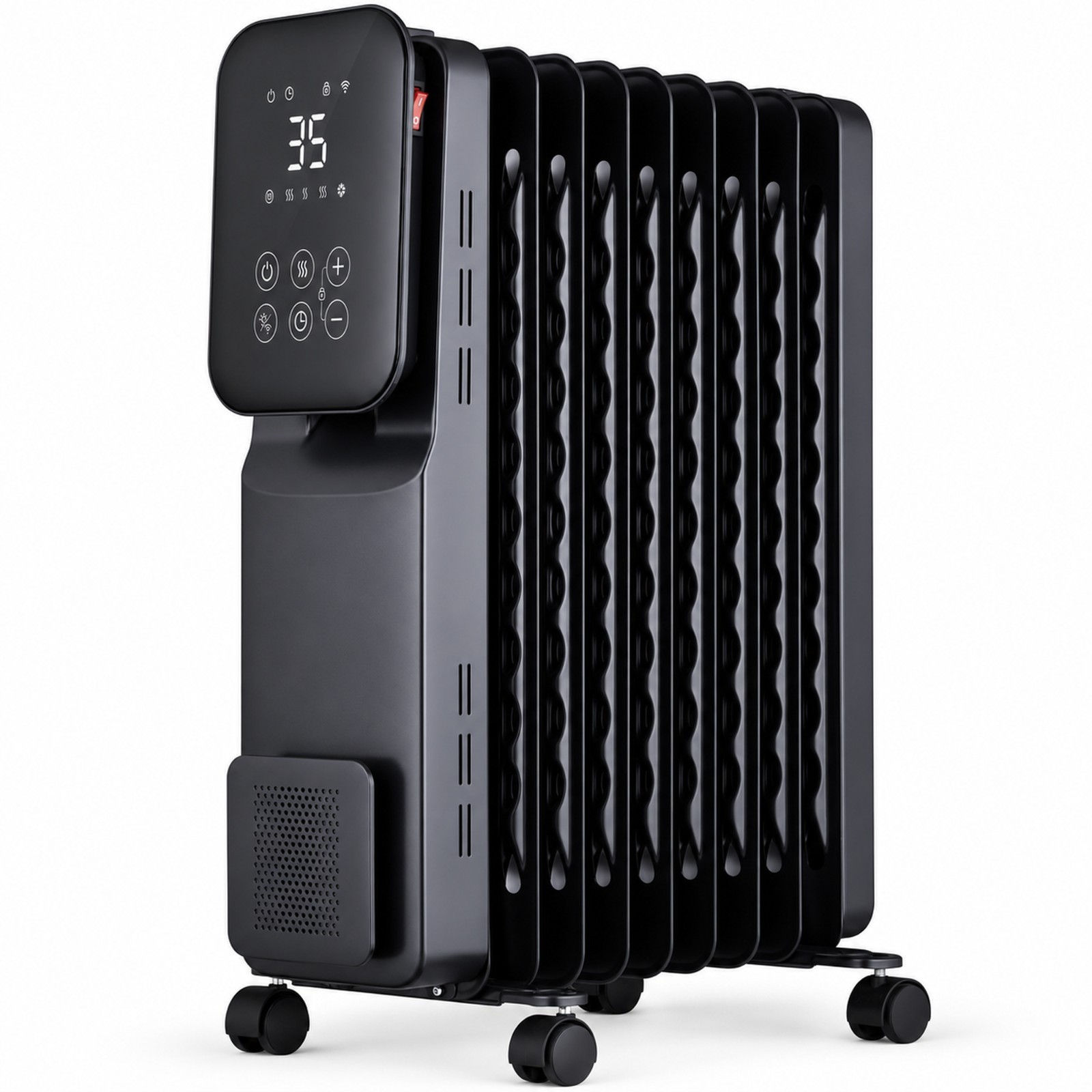 MYLEK Oil Filled Radiator 2000W Portable Heater - Black - WiFi App Control - 3 Heat Settings - 24 Hour Timer - Image 2