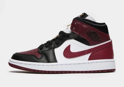 Nike Jordan Air 1 Mid SE Damen in Schwarz, Weiß und Dark Beetroot Schuhe