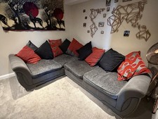 DFS Corner Sofa Grey And Red