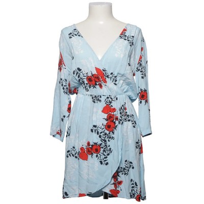 Ichi, Wickelkleid, Größe: S, Blau/Rot/Schwarz/Weiß, Viskose, Blumen, Damen #PGq