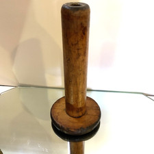 Antique Wooden Textile Bobbin Spool 10 1/2 Ta...