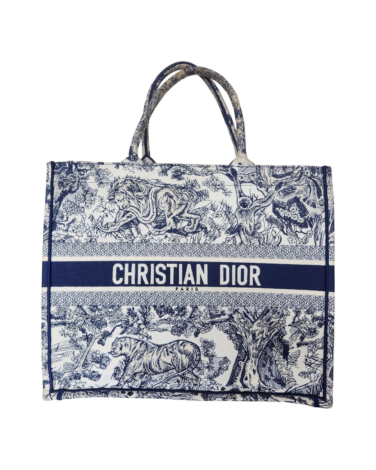 Dior Book Small Tote Bag In  Canvas Women Blue One Size