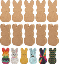 10 Pcs Unfinished Wooden Bunny Signs for Easter Crafts and DIY Projects