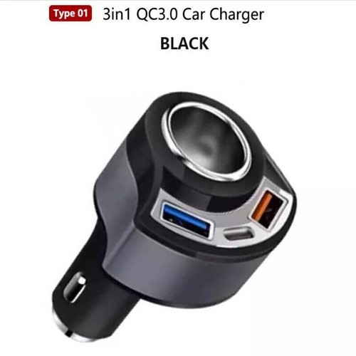12V Dual USB Type C PD Fast Charger Car Cigarette lighter Socket Splitter Plug - 第 5/12 張圖片