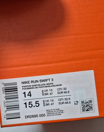 Nike Run Swift 3 Men's size 14 Grey White Running Athletic Shoes DR2695 005 - Picture 7 of 8