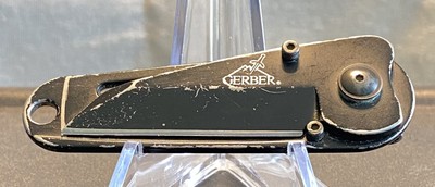 Gerber Ridge Folding Pocket Knife Money Clip Black Stainless Straight Blade