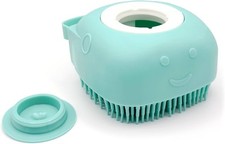 Pet Dog Cat Silicone Softy Massage Bath Brush Scrubber Shampoo Dispenser Shower