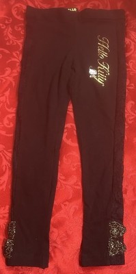 Girls Hello Kitty Black Leggings w/Gold Accents Size XS