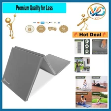 ProSource Tri-Fold Exercise Mat 6’x2’ Thick Cushioned Gymnastics Yoga Sports