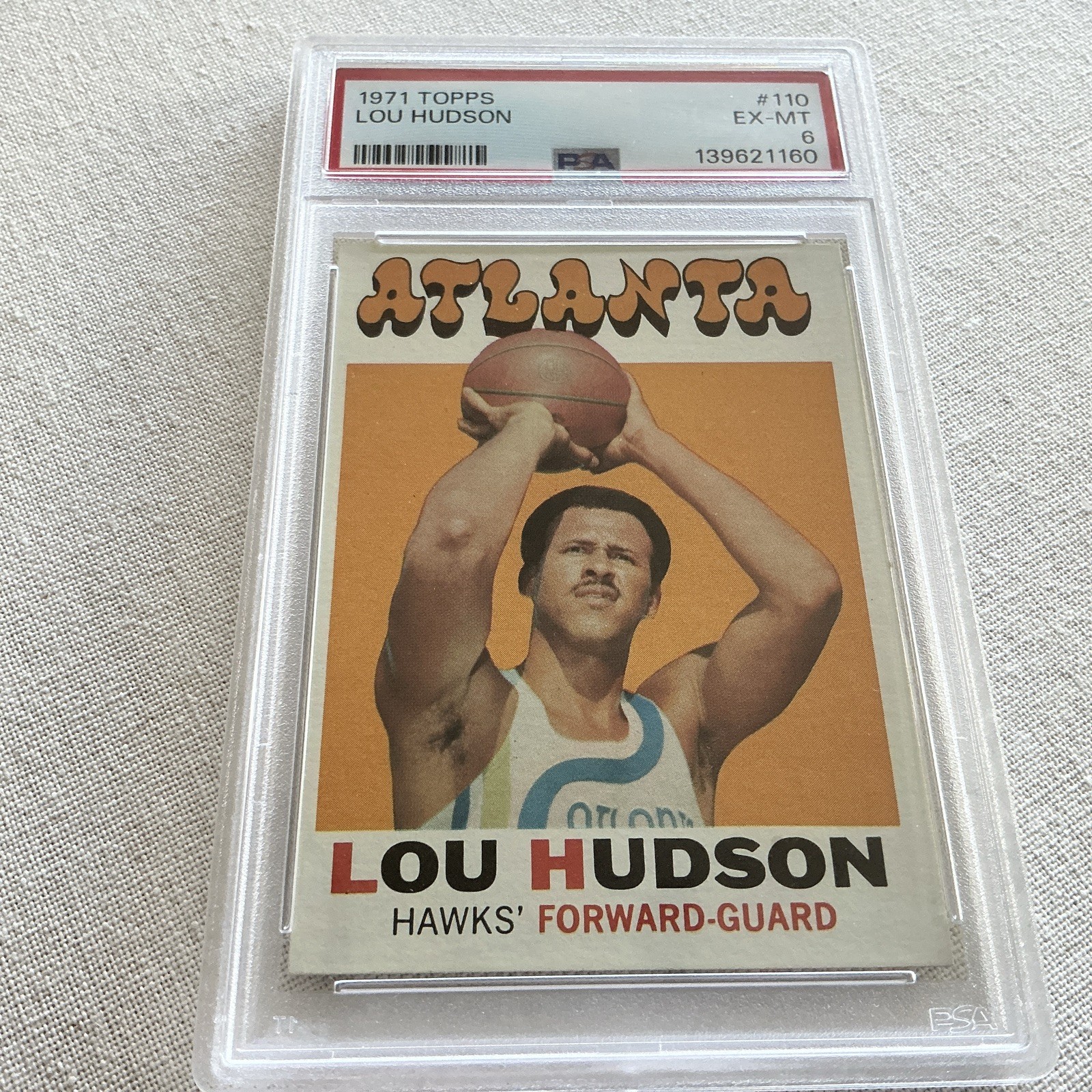 1971 Topps #110 Lou Hudson *PSA 6 (EX-MT) *Atlanta Hawks
