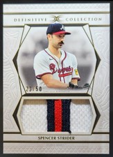 2025 Topps Definitive Collection Spencer Strider Jumbo Relic /50 MEM Braves AF4
