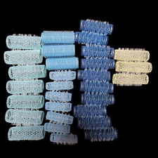 30 Piece Vintage Hair Rollers Medium and Small Brush Rollers Mesh Hair Curlers
