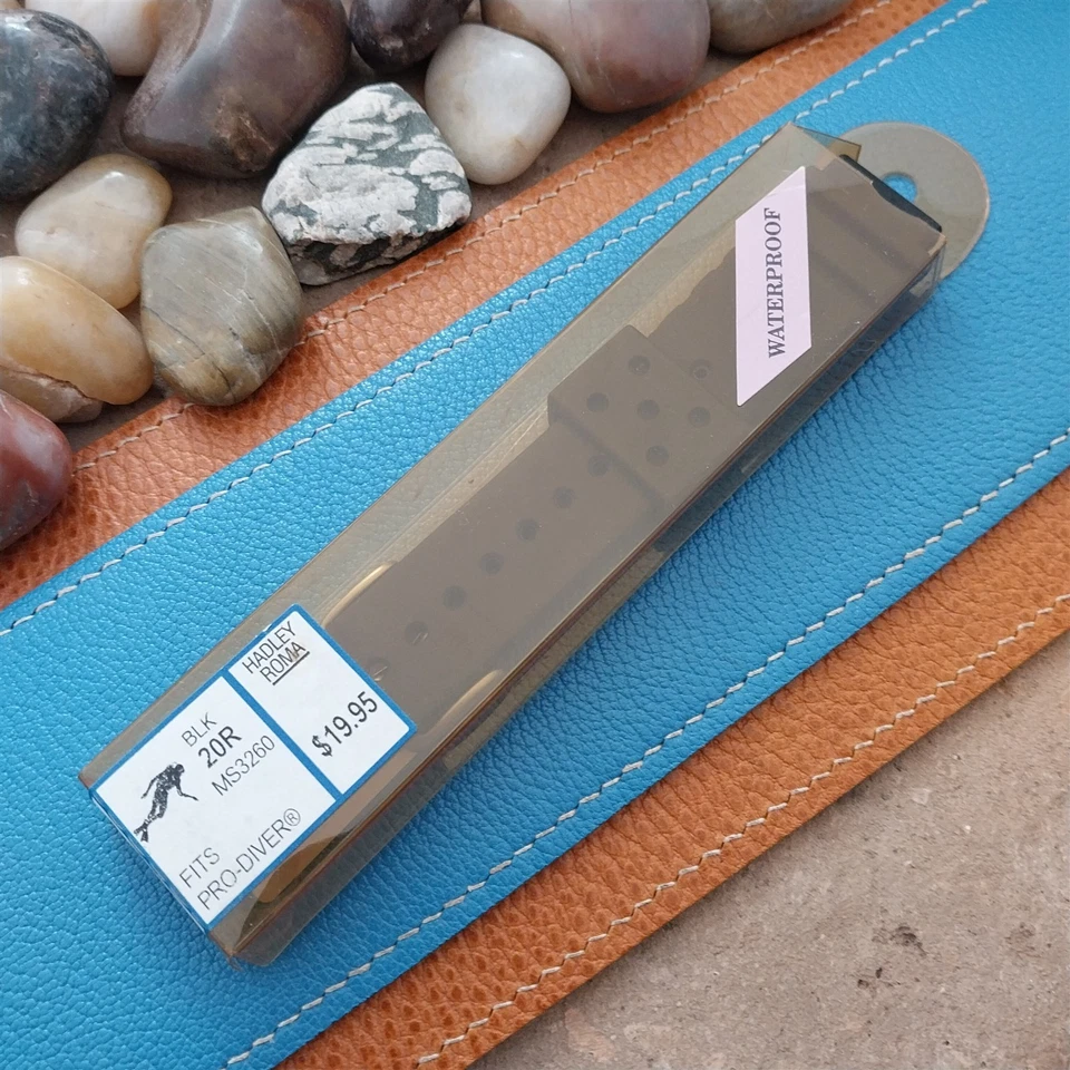 Correa de reloj de buceo 20 mm Hadley Roma negra Pro-Diver sin usar Foto 2 de 4