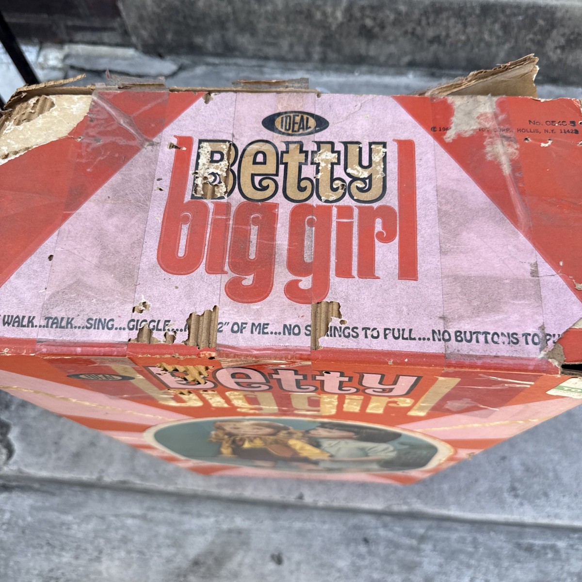 1969 Betty Big Girl Talking Walking Doll IDEAL TOY Original Box 32