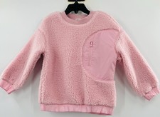 NEW HANNA ANDERSSON Faux Shearling Pink Sweatshirt Size 4 100 Crewneck Pullover