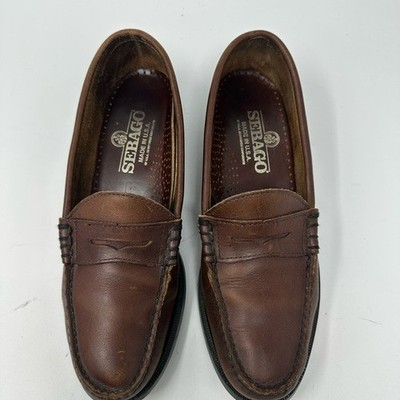 Sebago Classic Penny Loafers, Brown, Leather Handsewn Men display picture 1