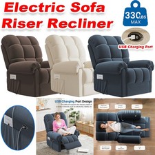 Electric Power Rise Recliner Chair Power Lift Riser Armchair For Elder Disabled