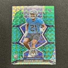2022 Panini Mosaic Roger McCreary Green Prizm #381 Titans RC