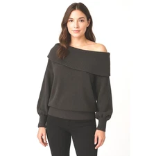 Express Design Studio Angora Blend Gray Sweater Dolman Sleeve M Grannycore 91-07