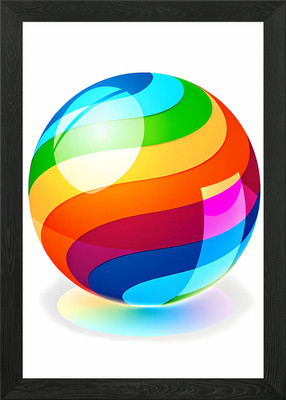 Bunt gestreifte Kugel gerahmtes Wandbild Poster Leinwanddruck Bild