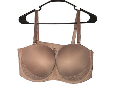 NWT Torrid Size 42F Beige Multi-Way Strapless Underwire Lace Padded Push-up Bra