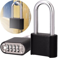 Combination Padlock, 4 Digit Heavy Duty Security Lock, 60mm Long Shackle Padlock