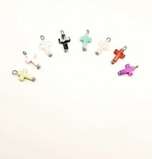 Colorful Acrylic Cross Charm Pendants for DIY Jewelry Making