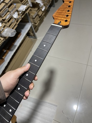 Left hand stainless steel 22frets gloss Roasted flame Maple Electric guitar neck