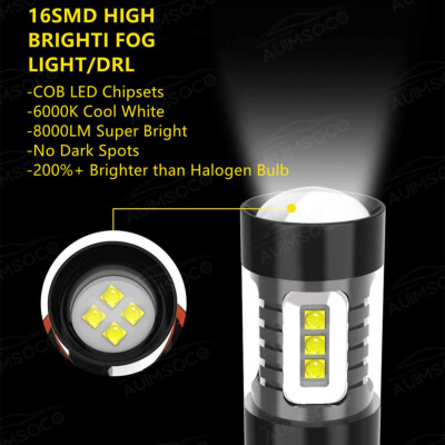 Compatible For Ford F150 F250 F350  2004-2014  Bulbs 9008 H13 High & Low Beam+9145 Fog Light Bulbs 6500k White 600 Brightness Fan Plug Play Pack 4