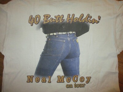 T-shirt Vintage Tour Neal McCoy 'Butt Holdin' - Toutes Tailles S à 5XL, 100% Coton, États-Unis