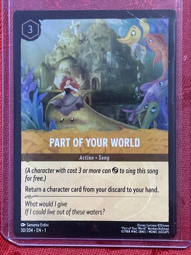 Disney Lorcana TCG Ariel Part Of Your World Action Song Pull To Sleeve - Picture 7 of 7