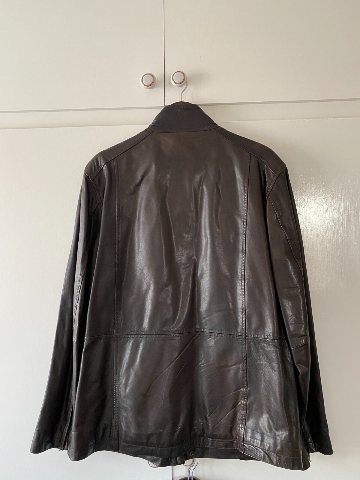 John Lewis Men's Leather Jacket / Coat Brown Large eBay