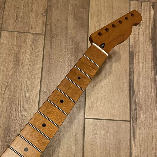 Mástil de guitarra de arce tostado 22 trastes nitro satinado inoxidable para Fender Telecast - Imagen 7 de 7