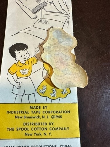 1946 WALT DISNEY Mickey Mouse BONDEX HOT IRON tape APPLIQUES ORIG CARD TX - Picture 2 of 7
