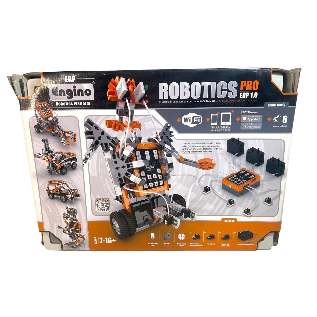 Engino Robotics Pro ERP STEM Kit 2014 Ages 7-16+ Wi-Fi Enabled Smart  Robotic