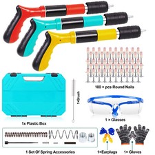 Portable Steel Brick Concrete Nailer Nail Gun Cordless Wall Fastening Tool Kit